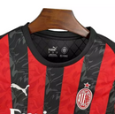 Camisa Milan I 25/26 Manga Longa - Torcedor - Masculina - Vermelha e Preta