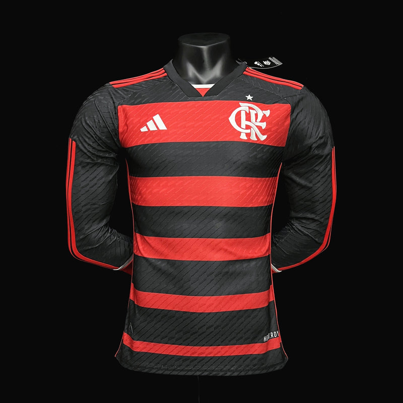Camisa Manga Longa Flamengo I 24/25 - Adidas - Vermelho e Preto- Jogador