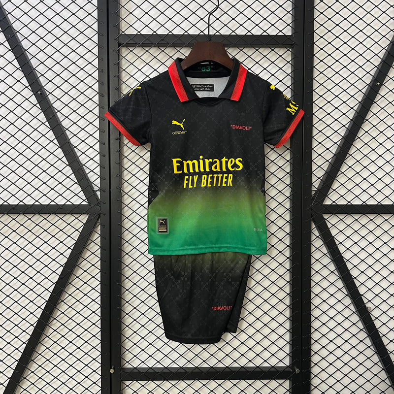 Kit Infantil Milan 25/26 Co-Branded Edition- Preto