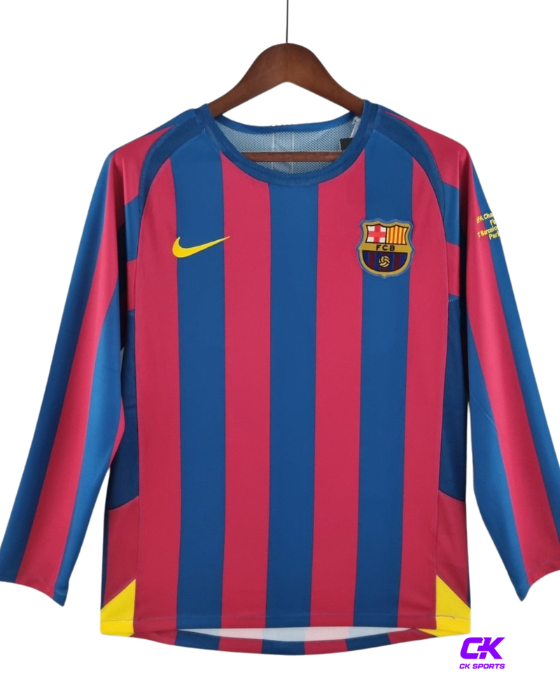 Camisa Manga Longa Barcelona 05/06  -Grená