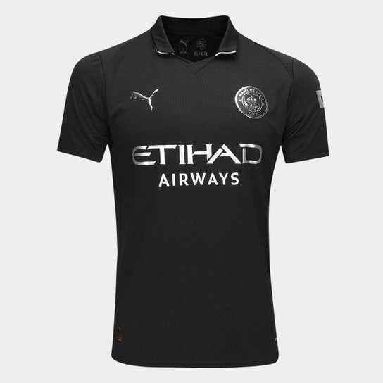 Camisa Manchester City III 24/25- Masculina-Torcedor-Preta