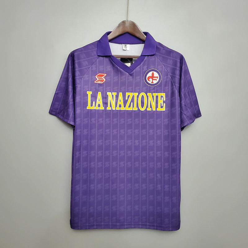 Camisa Fiorentina Retrô 1989/1990 Roxa - Masculina-Torcedor