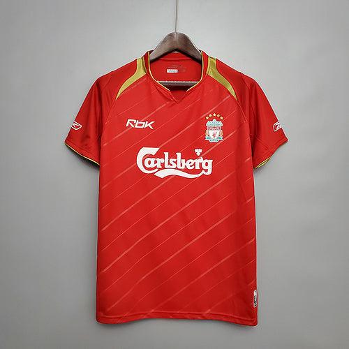 Camisa Liverpool Retrô 05/06 - Masculina-Torcedor- Vermelha