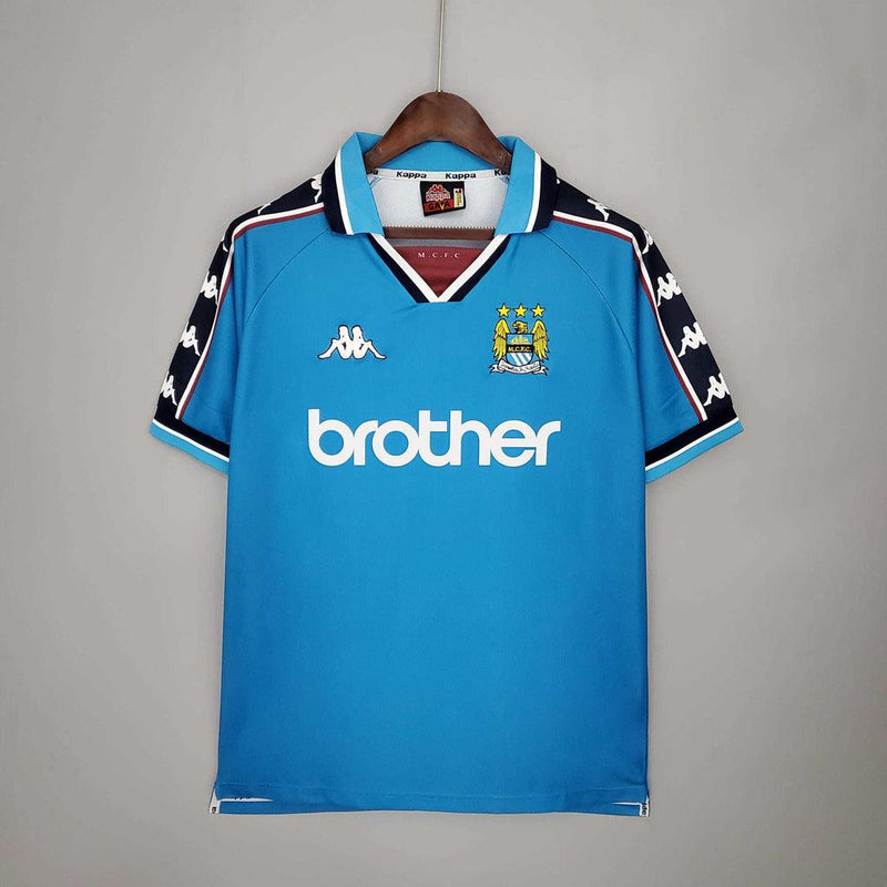 Camisa Manchester City Retrô 1997/1998-Masculina-Torcedor-Azul