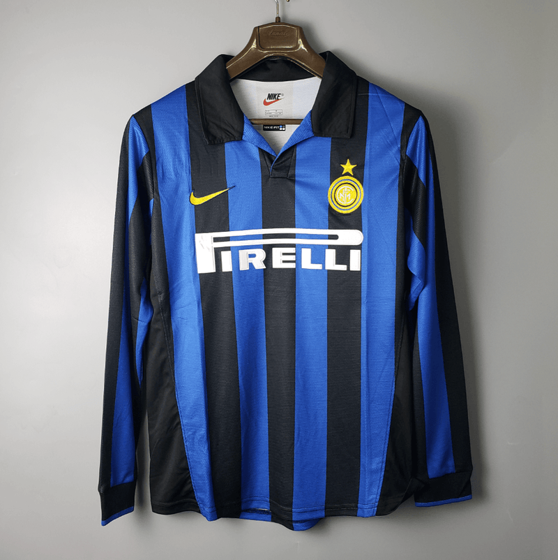 Camisa Manga Longa Inter de Milão I 1998 - Masculina- Torcedor-Azul