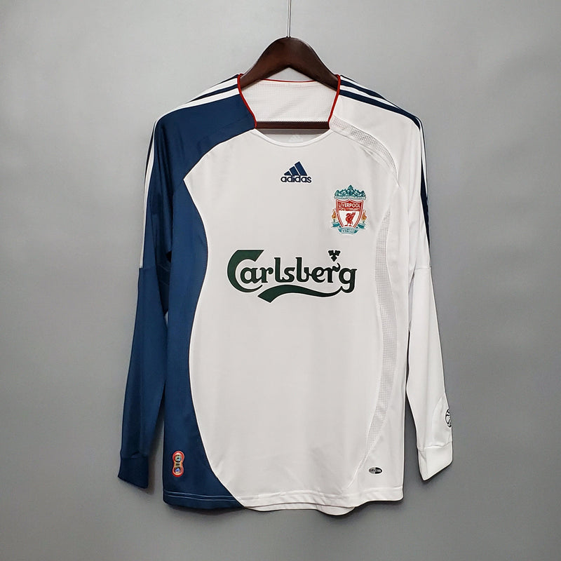 Camisa Manga Longa Liverpool 06/07 -Masculina- Torcedor-Branco