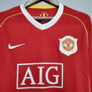 Camisa Manga Longa Manchester United 06/07 - Masculina- Torcedor-Vermelho