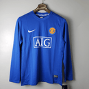 Camisa Manga Longa Manchester United 08/09- Masculina- Torcedor-Azul