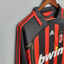 Camisa Manga Longa Milan 06/07 - Masculina- Torcedor-Preto e Vermelho