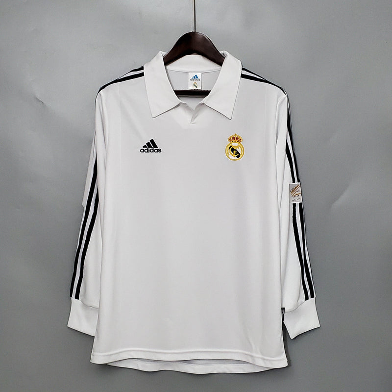 Camisa Manga Longa Real Madrid 2002-Masculina-Torcedor- Branco