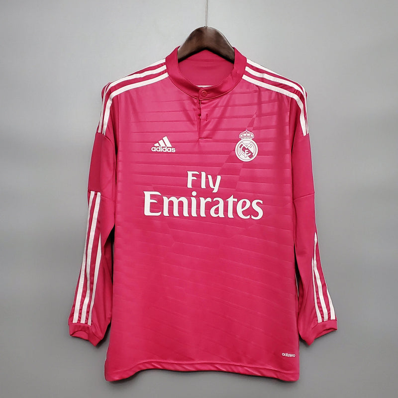 Camisa Manga Longa Real Madrid 14/15 - Masculina-Torcedor- Rosa