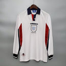 Camisa Manga Longa Inglaterra 1998 -Masculina- Torcedor- Branco