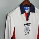 Camisa Manga Longa Inglaterra 1998 -Masculina- Torcedor- Branco