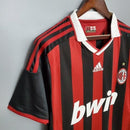 Camisa Milan Retrô 09/10  - Vermelha e Preta- Masculina- Torcedor