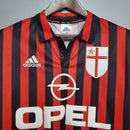 Camisa Milan Retrô 1999/2000 - Masculina- Torcedor-Vermelha e Preta