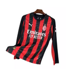 Camisa Milan I 25/26 Manga Longa - Torcedor - Masculina - Vermelha e Preta